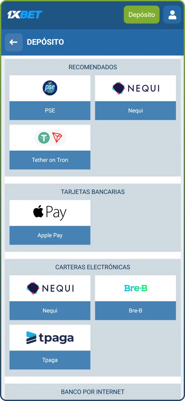 Realiza tu primer depósito en 1xBet y califica para el bono.