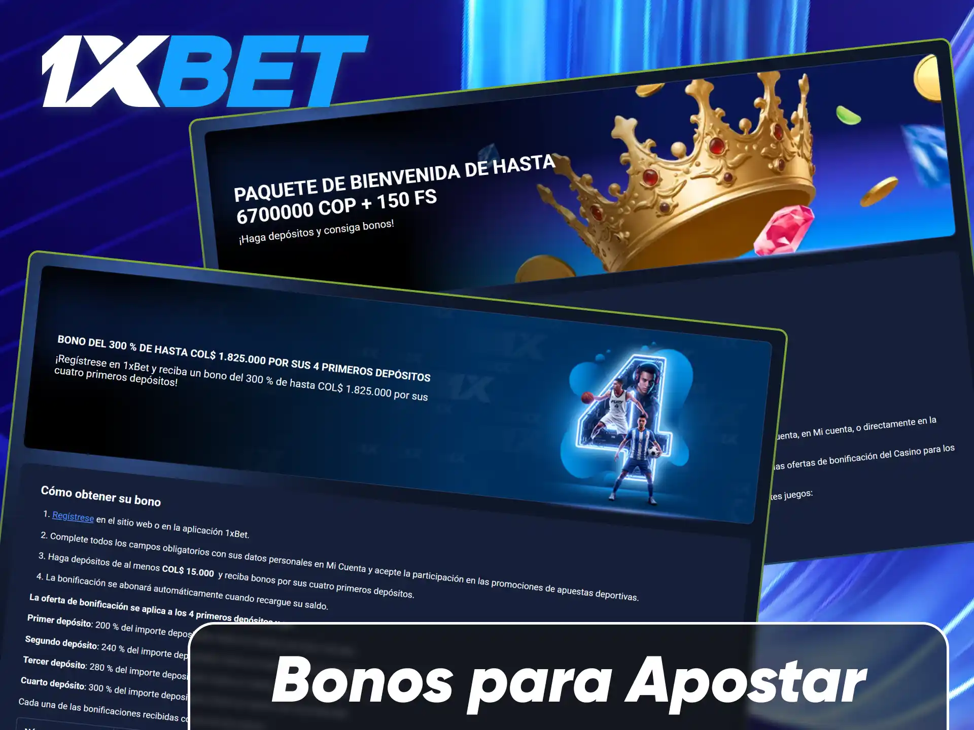 Reclama los bonos para apostar en fútbol en 1xBet y aumenta tus fondos.