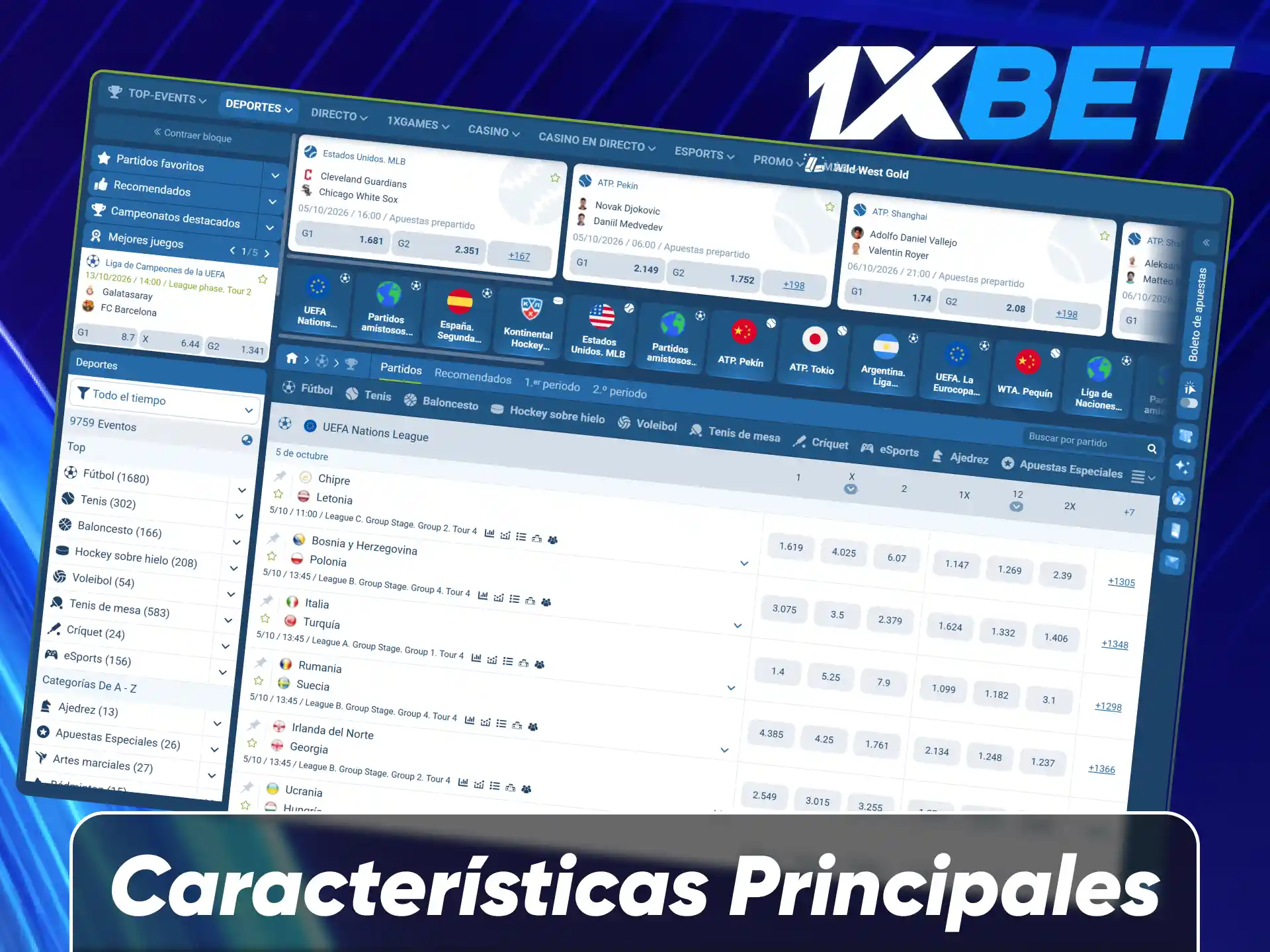 Analiza las características principales, herramientas de apuesta y ventajas funcionales de la plataforma de 1xBet.