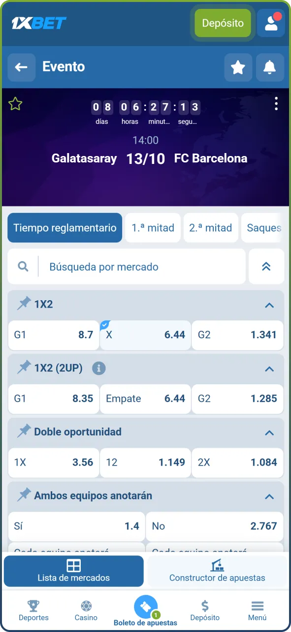 Introduce la cantidad de dinero que deseas apostar en la casilla correspondiente.