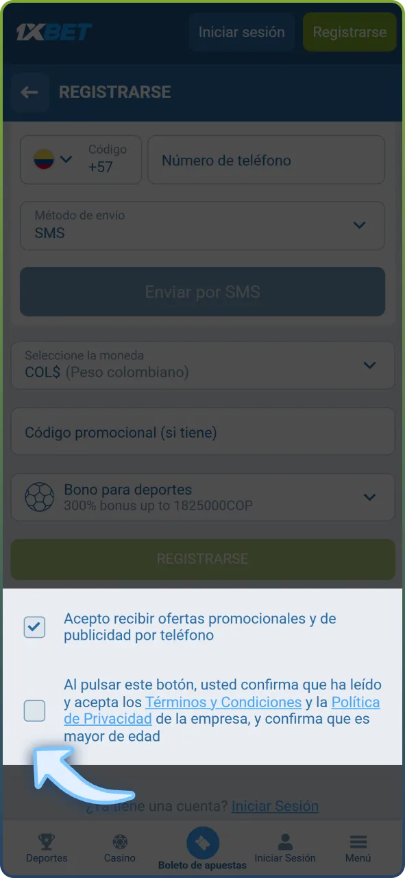 Lee y acepta los términos, condiciones y la política de privacidad de la plataforma.