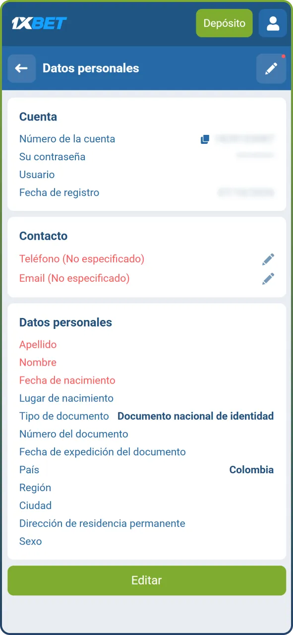 Completa la verificación de retiros en 1xBet si el sistema te lo solicita.